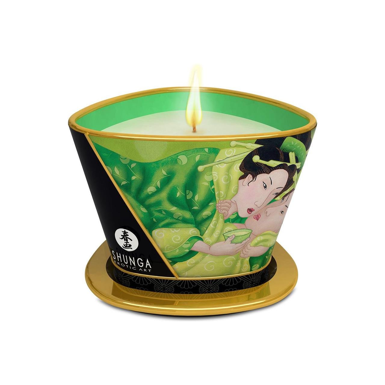 Масажна свічка Shunga MASSAGE CANDLE Exotic Green Tea 170 мл (SO2515) - фото 1