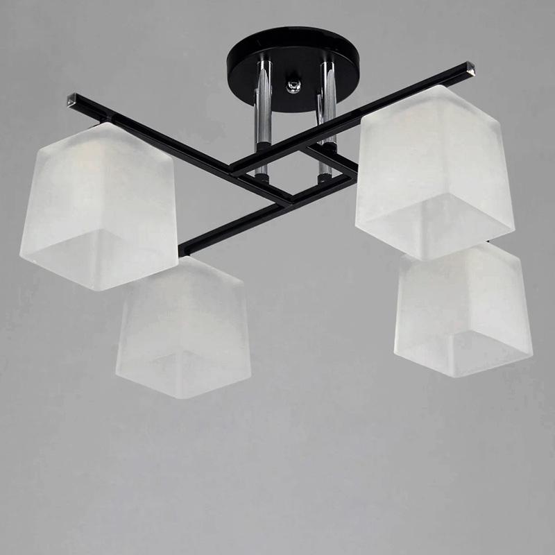 Люстра стельова Light House NM-15157/4 CR+BK+WT на чотири лампи Чорний