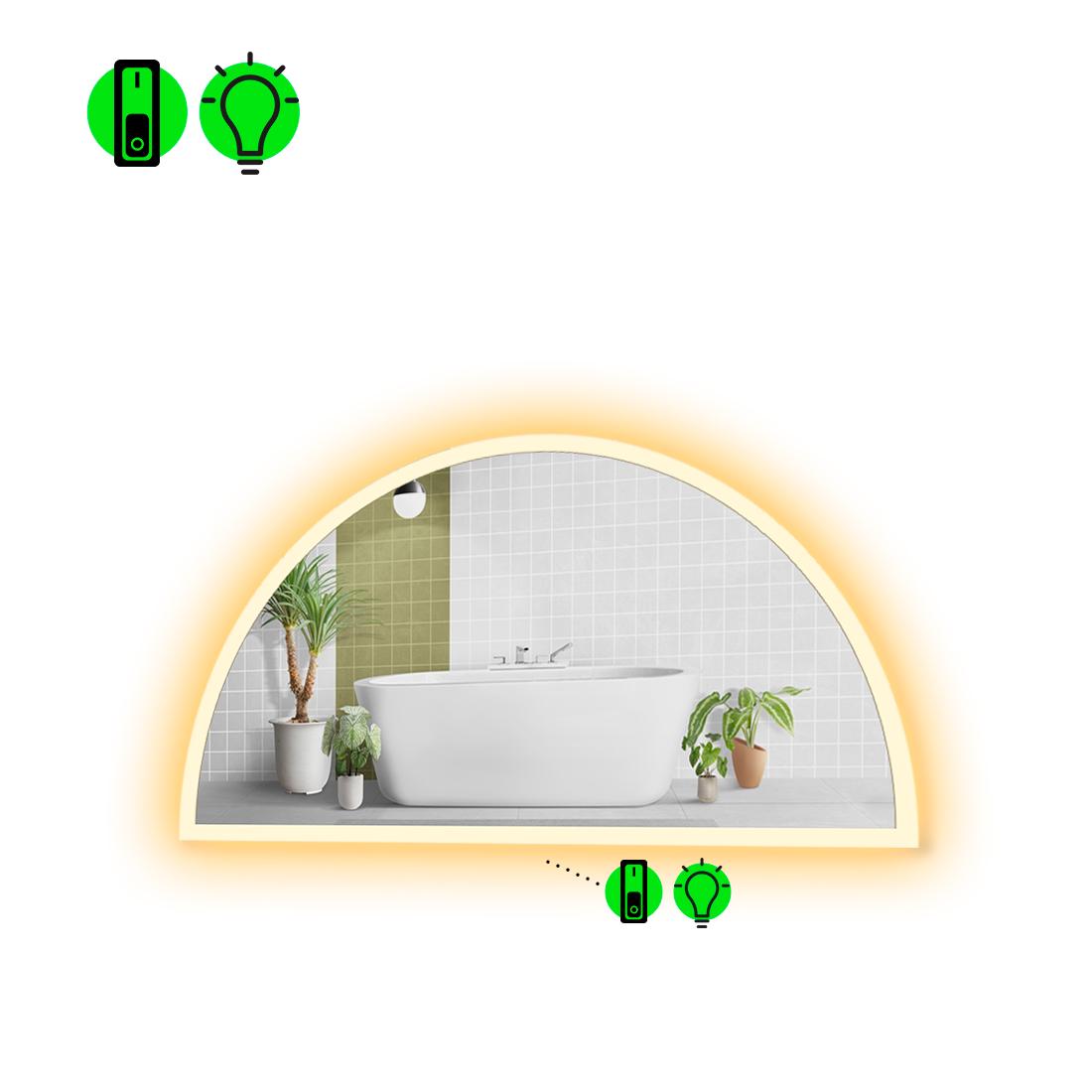 Зеркало с LED подсветкой Cerhio 3 с механическим включателем 120x60 см (8736804)