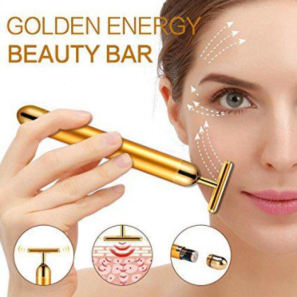 Вибромассажер для лица Revoskin Energy Beauty Bar ионный Gold - фото 3