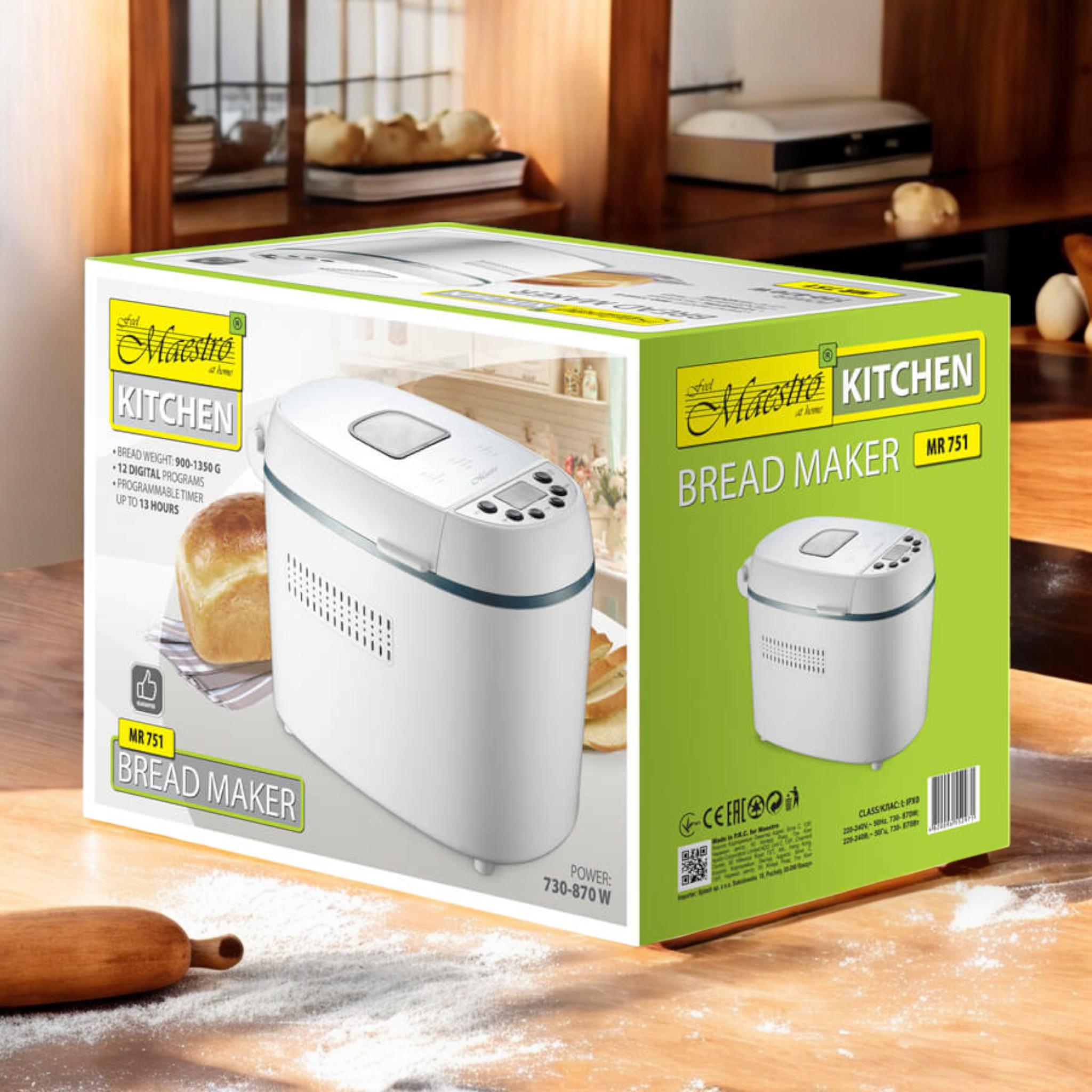 Хлебопечь Maestro MR 751 870 Вт 12 программ White (А_MR 751 White) - фото 5