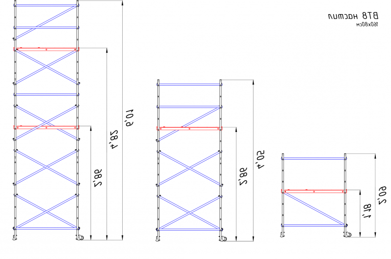 Вышка-тура с площадкой ВТ8 алюминиевая - фото 4