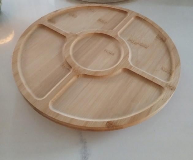 Бамбуковая вращающаяся доска для подачи сыра, закусок, десертов