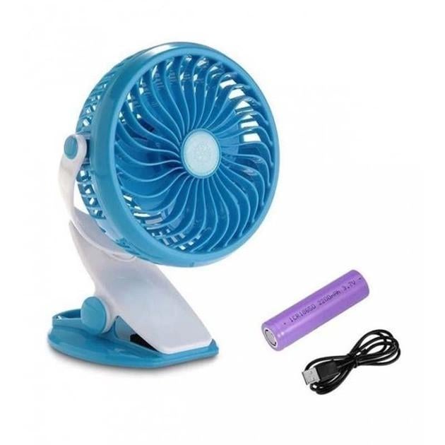 Міні-вентилятор акумуляторний з прищіпкою