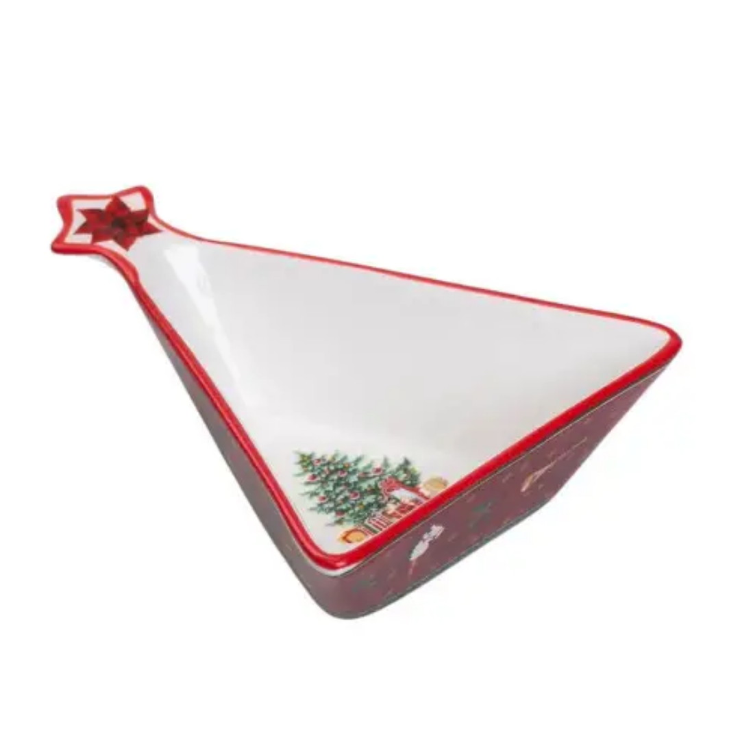 Пиала для десертов и закусок Christmas фарфоровая 15х12х4 см