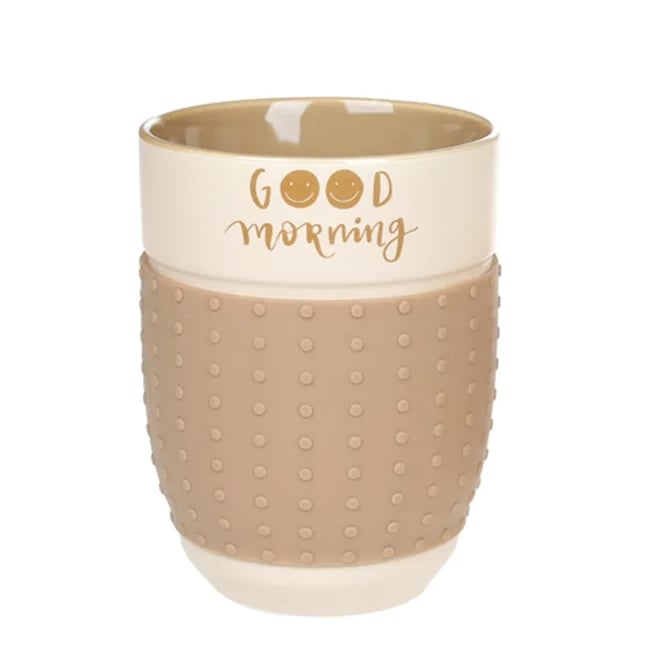 Стакан фарфоровый Flora с силиконовым держателем Good Morning 0,4 л (32031)