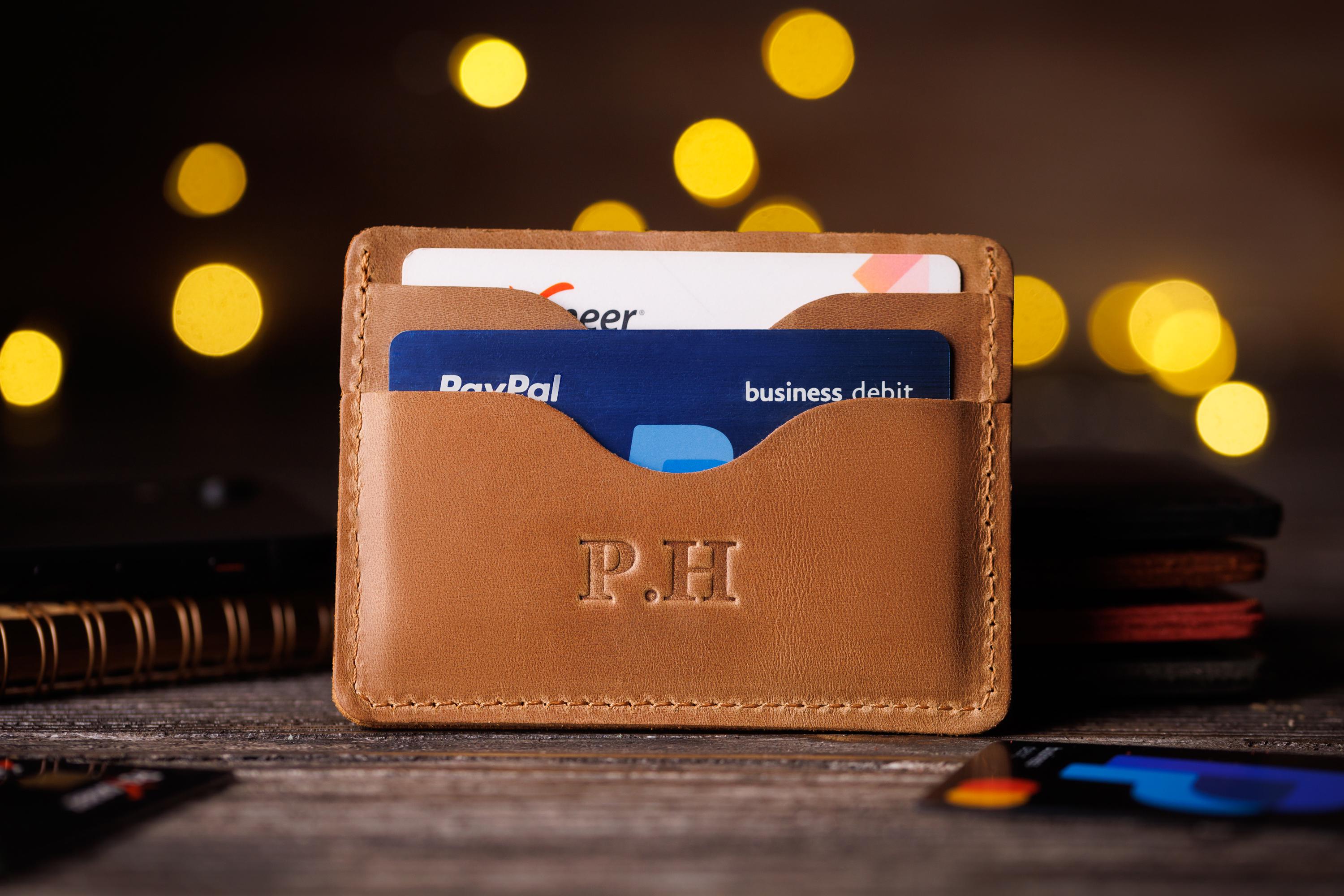 Візитниця для карток шкіряний з персоналізацією Жовтий (1108)