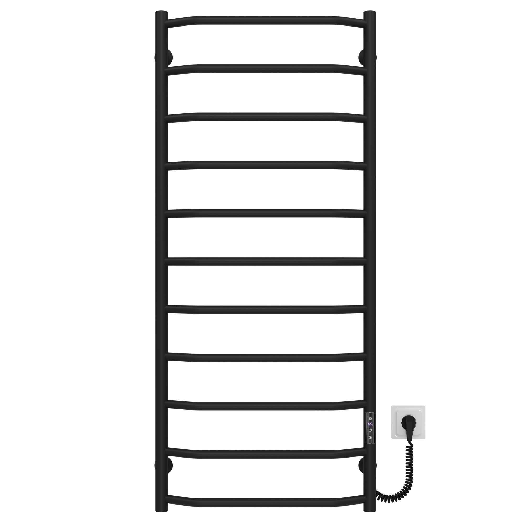 Рушникосушарка електрична Deffi Трапеція П11 JD03 праве підключення нержавіюча сталь 500x1200 мм Чорний (C.TR.120.50.11.E.B.R.1)