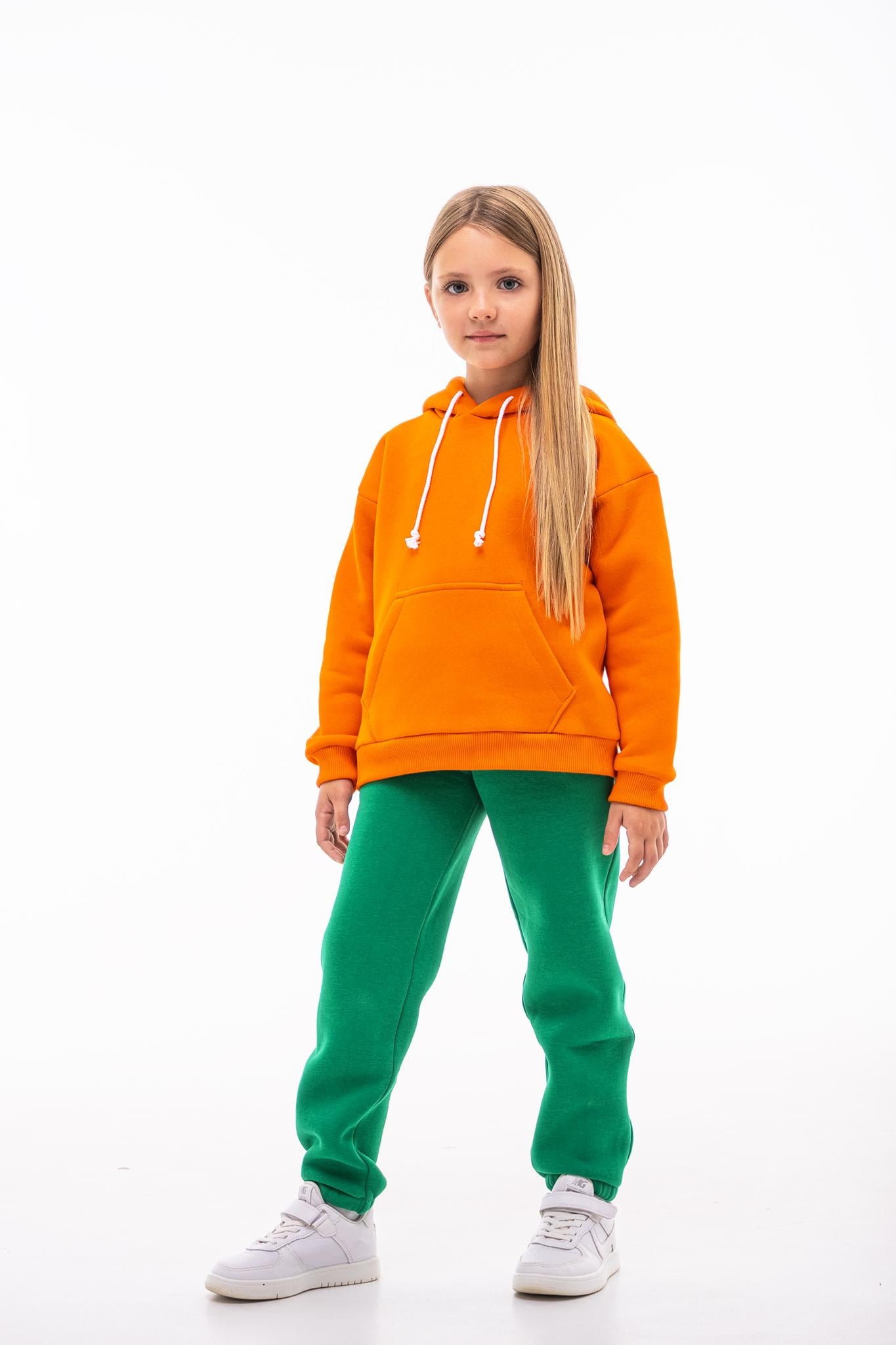 Спортивний костюм дитячий Kindamor Warm Autumn утеплений флісовий 146 см Помаранчево-зелений (493178635)