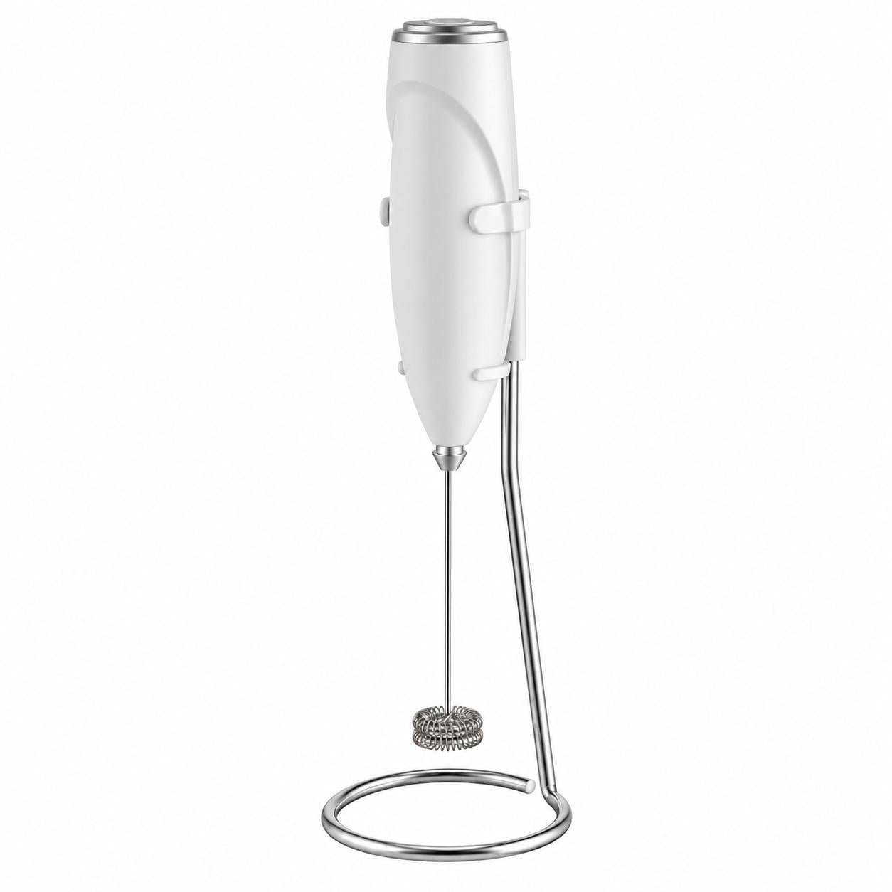 Електричний капучинатор Milk Frother з підставкою на батарейках Білий