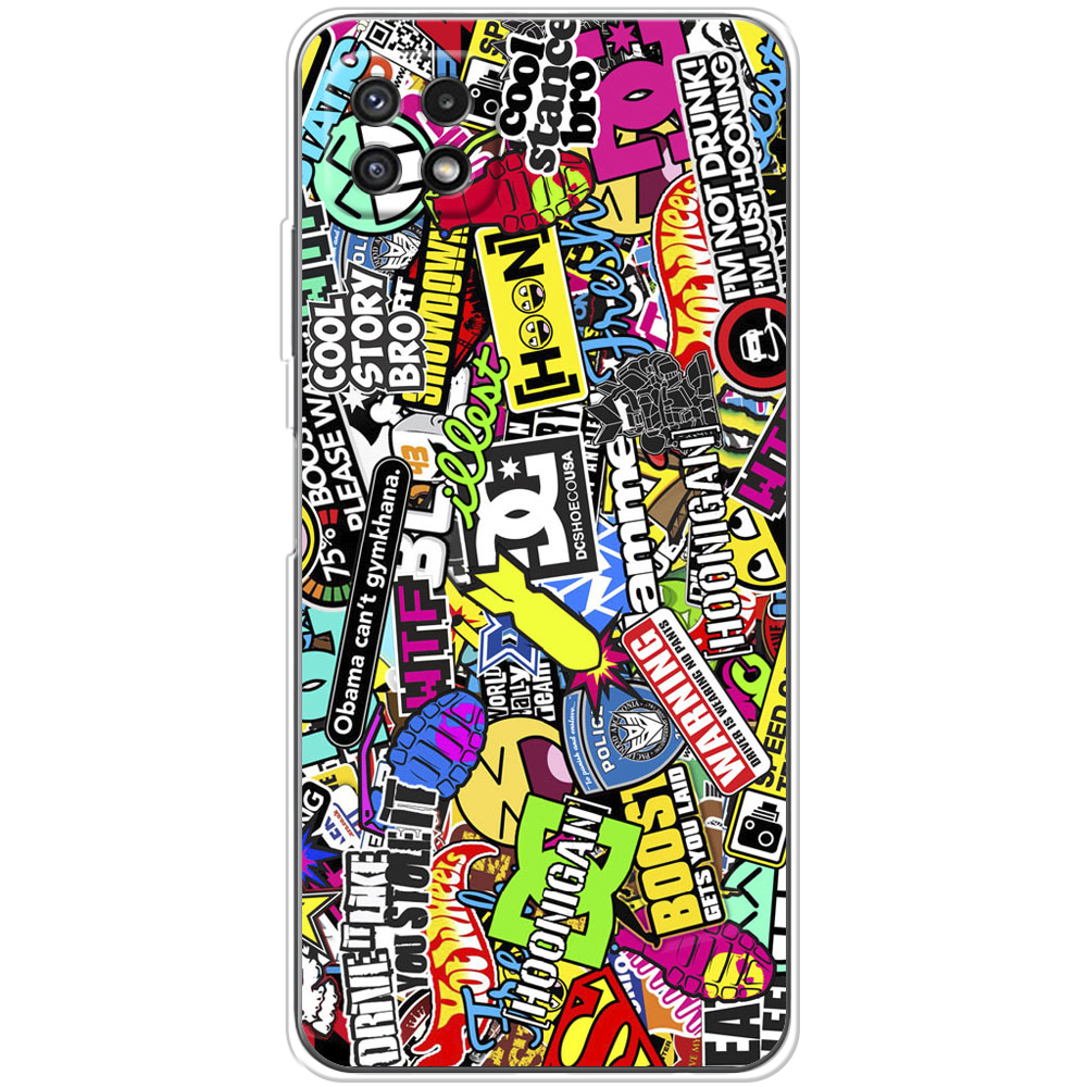 Чехол BoxFace Samsung Galaxy A22 5G (A226) Multicolored Inscriptions Прозрачный силикон (44332-up880-44332)