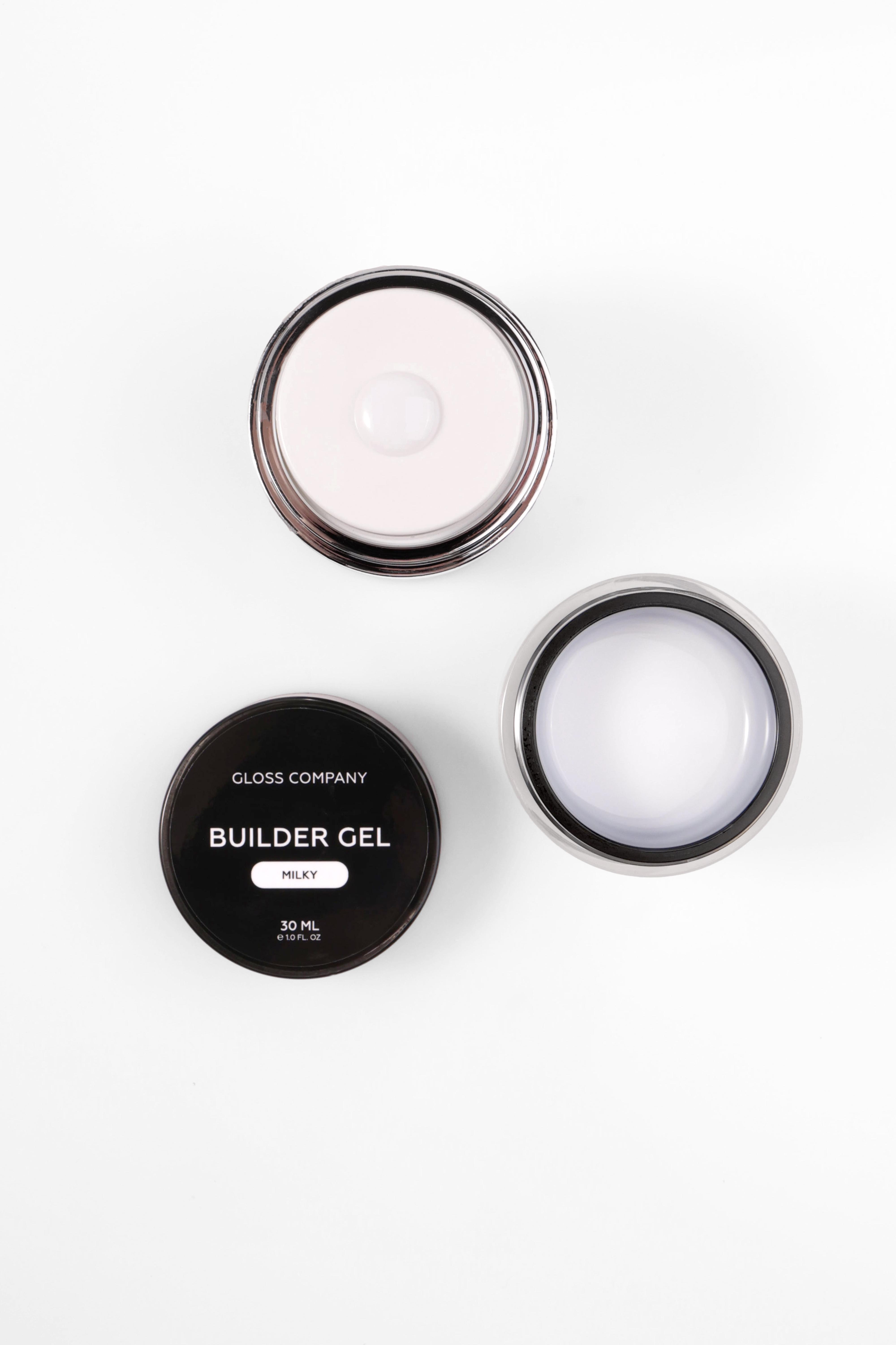 Однофазный гель для наращивания и моделирования ногтей GLOSS COMPANY Builder Gel Milky с помпой 30 мл (57849)