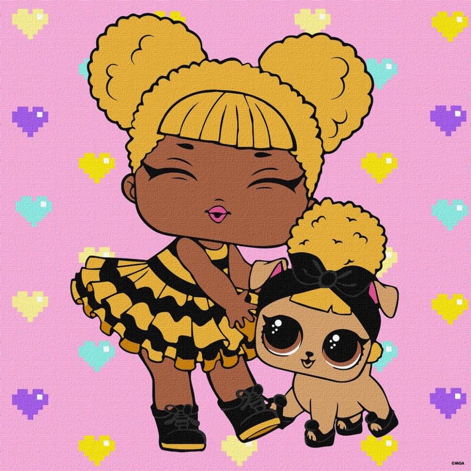 Картина за номерами Ideyka KHO6287 L.O.L. Surprise! TroopSurprise Queen Bee With Queen Pup 40х40 см (2990437887)