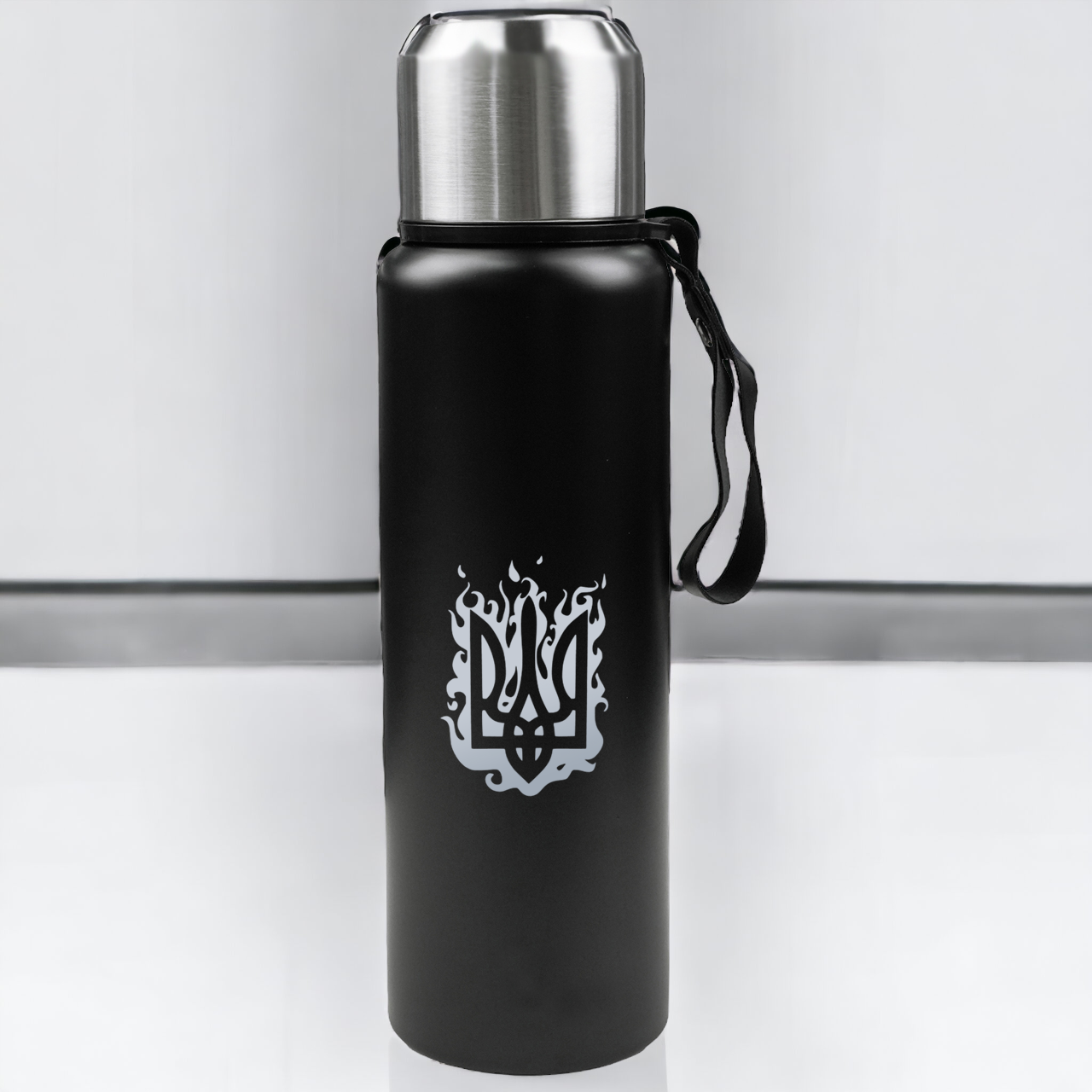 Термос с гравировкой герба в огне 1 л (ТЕР002-1)