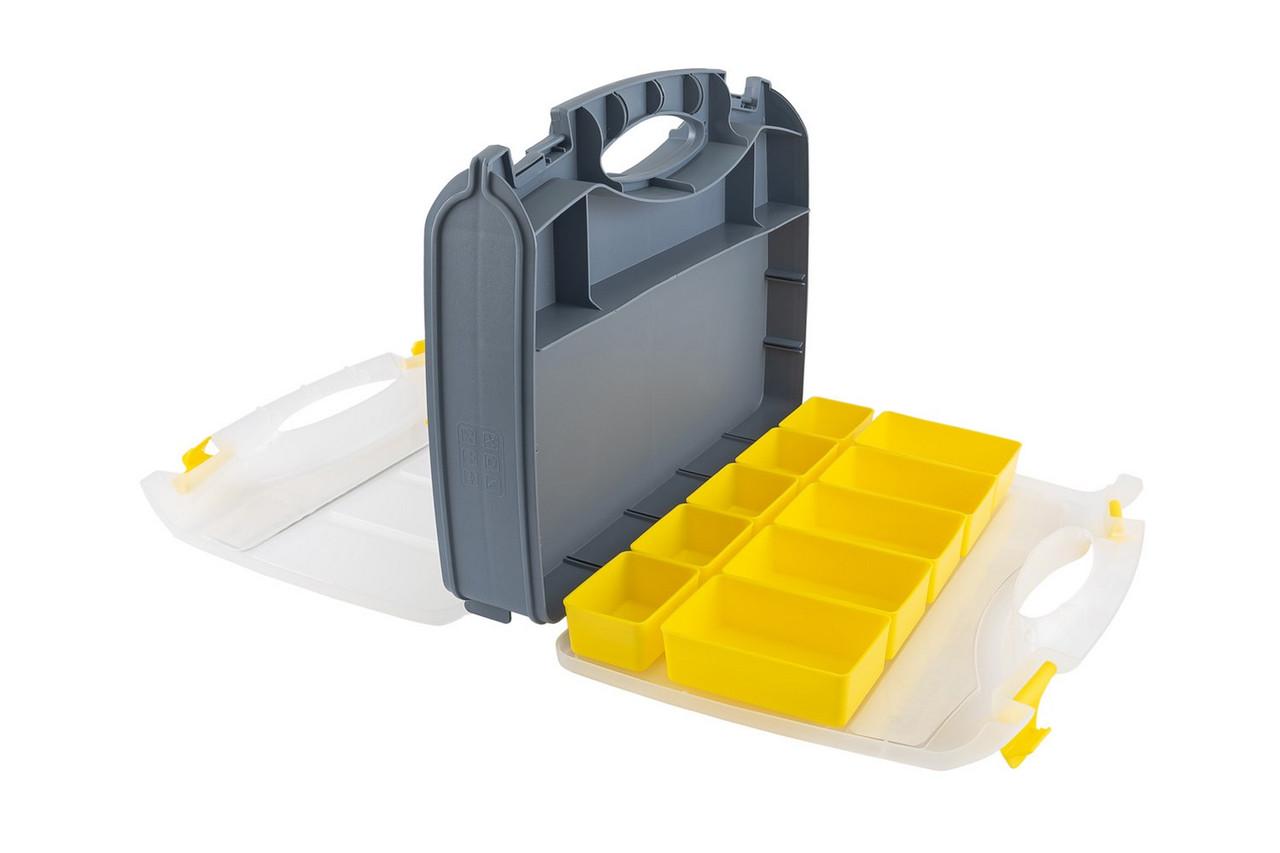 Органайзер двосторонній з ручкою 15" 370х300х80 мм 15 секцій/10 лотків - фото 8