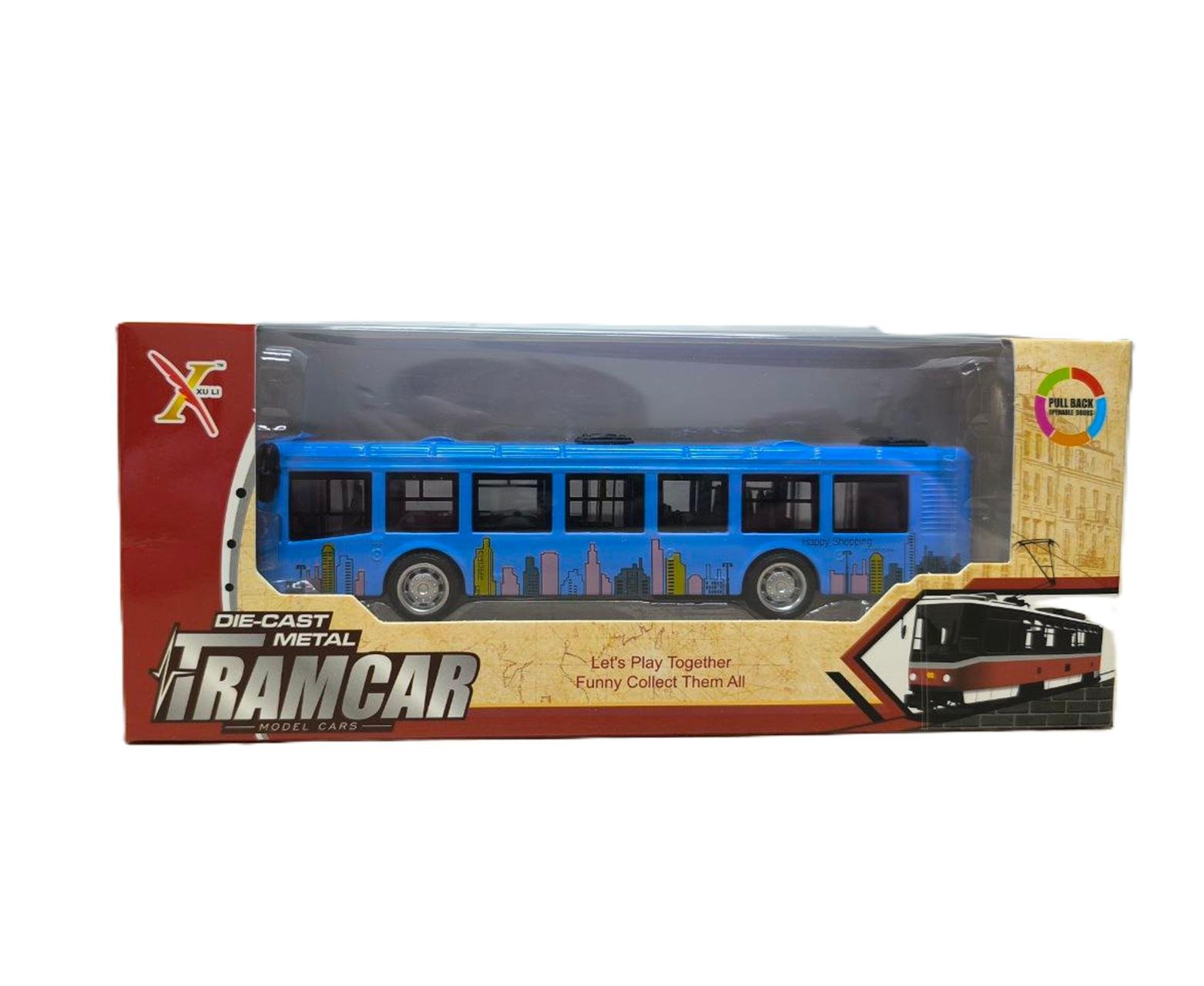 Металлическая модель Автобуса XL80177L-1 Синий Металлическая модель Автобуса XL80177L-1 Синий