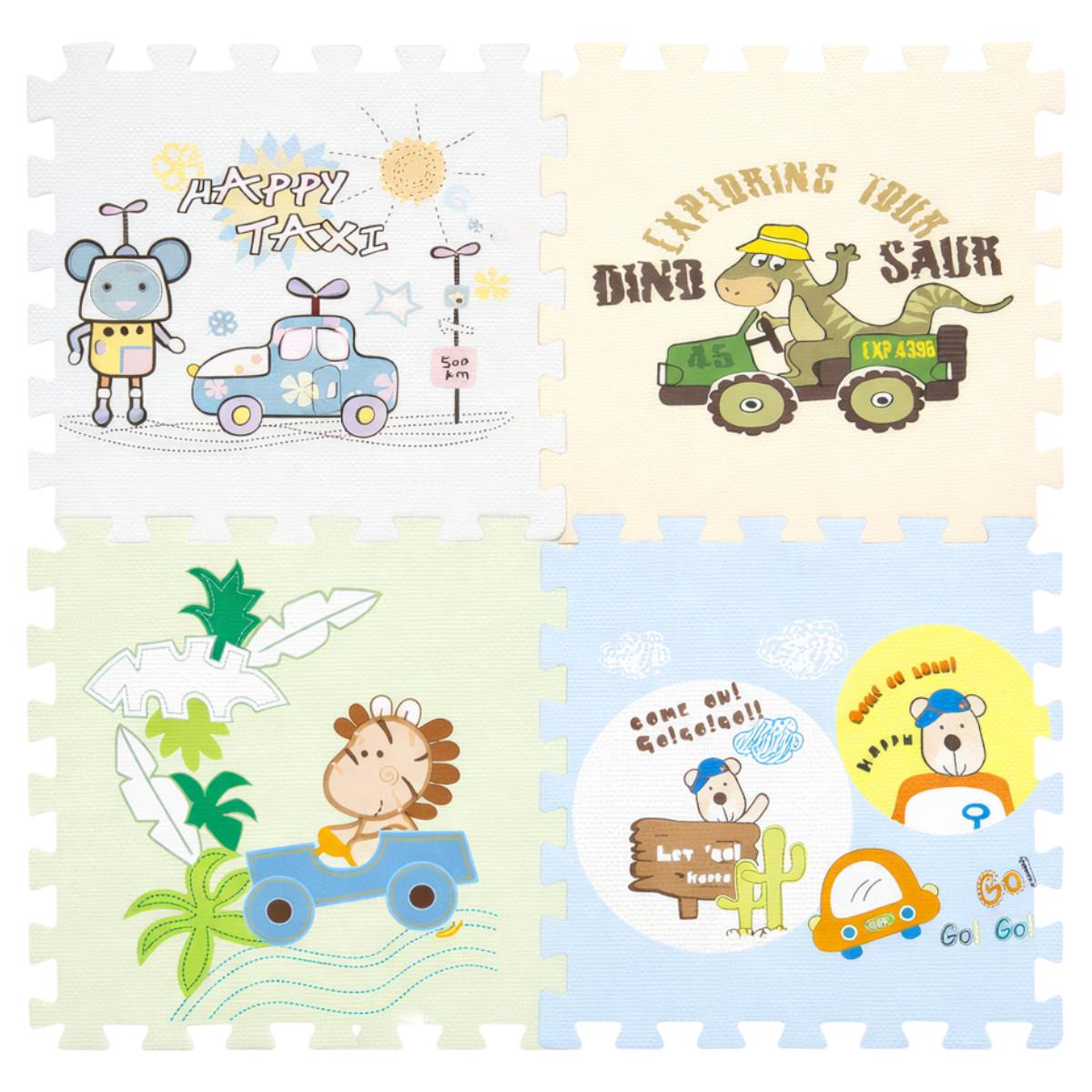 Килимок-пазл дитячий Puzzle Mat розвиваючий ігровий для повзання малюків 60х60 см 4 шт. (C 73914)