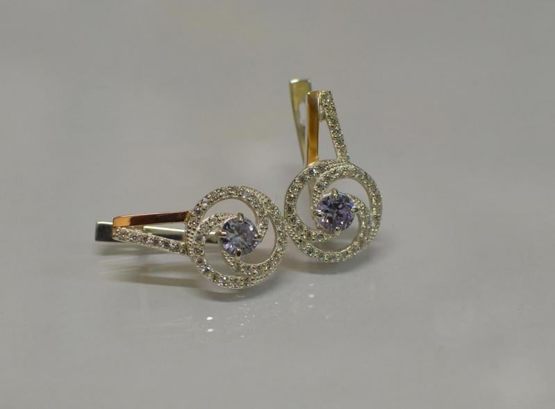 Серебряные серьги Sil 115s-8 Лаванда (Sil-870)