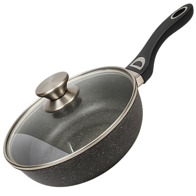 Сковорідка з кришкою Benson BN-483 Чорний (GR-05264) - фото 1 Сковорідка з кришкою Benson BN-483 Чорний (GR-05264) - фото 1