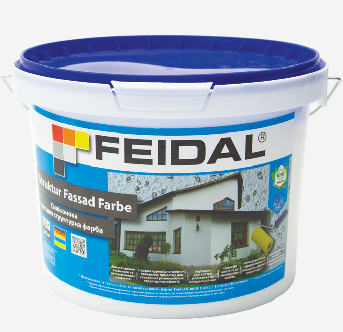 Краска фасадная силиконовая структурная Feidal Struktur Fassad Farbe 2,5 л Краска фасадная силиконовая структурная Feidal Struktur Fassad Farbe 2,5 л