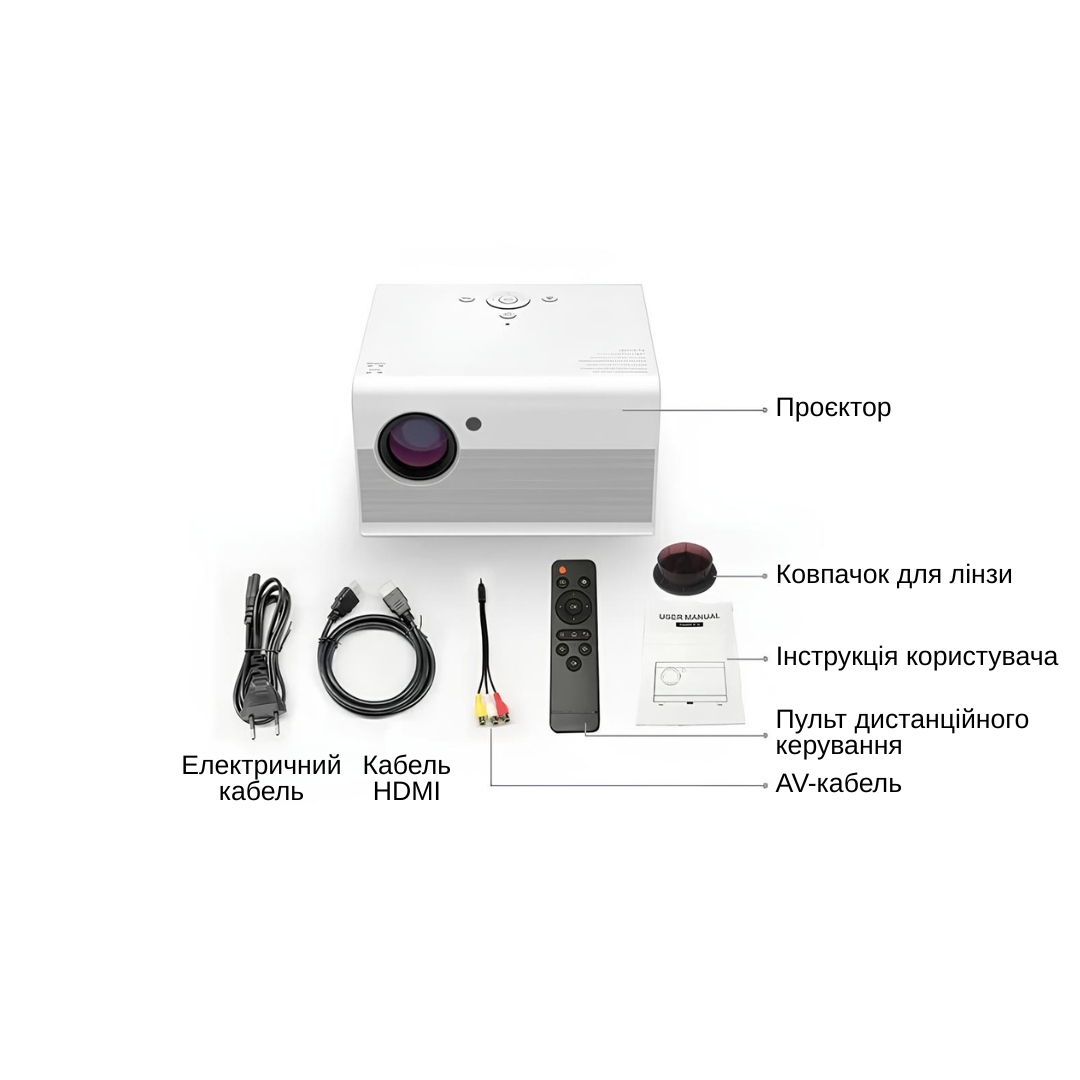 Проектор XON SmartView T10/Full HD 1920х1080P/3600Lm Білий (XVAA1910BB 726) - фото 13 Проектор XON SmartView T10/Full HD 1920х1080P/3600Lm Білий (XVAA1910BB 726) - фото 13