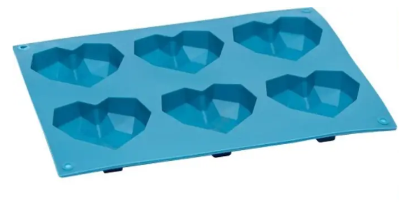 Форма силиконовая Сердце на 6 ячеек 23x17x2 см (Н-621) Форма силиконовая Сердце на 6 ячеек 23x17x2 см (Н-621)