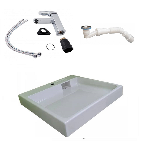 Комплект Умивальник на пральну машину DEYMOS змішувач/сифон 50х50 см