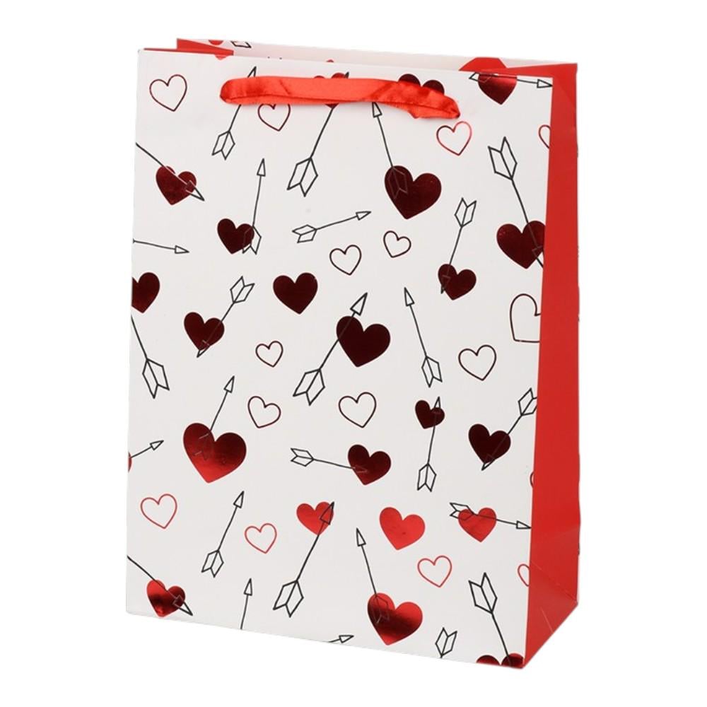Подарочный пакет Music of love R33714-S 18х23х10 см Белый с красным (36522323)