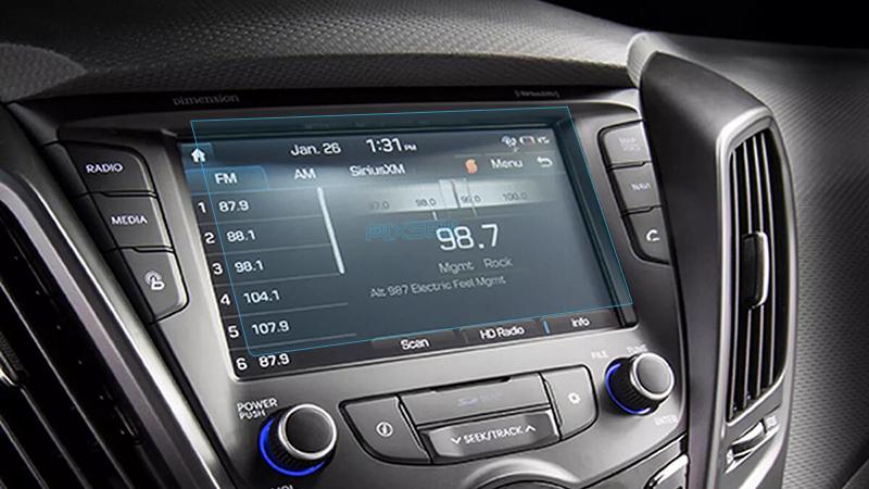 Защитное стекло Pixsel гибридное матовое на монитор Hyundai VELOSTER-6,9" 2011-2018