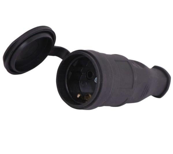 Роз'єм штепсельний Lezard із заглушкою каучук 2P/PE 16А 220-240V (106-0400-0102)