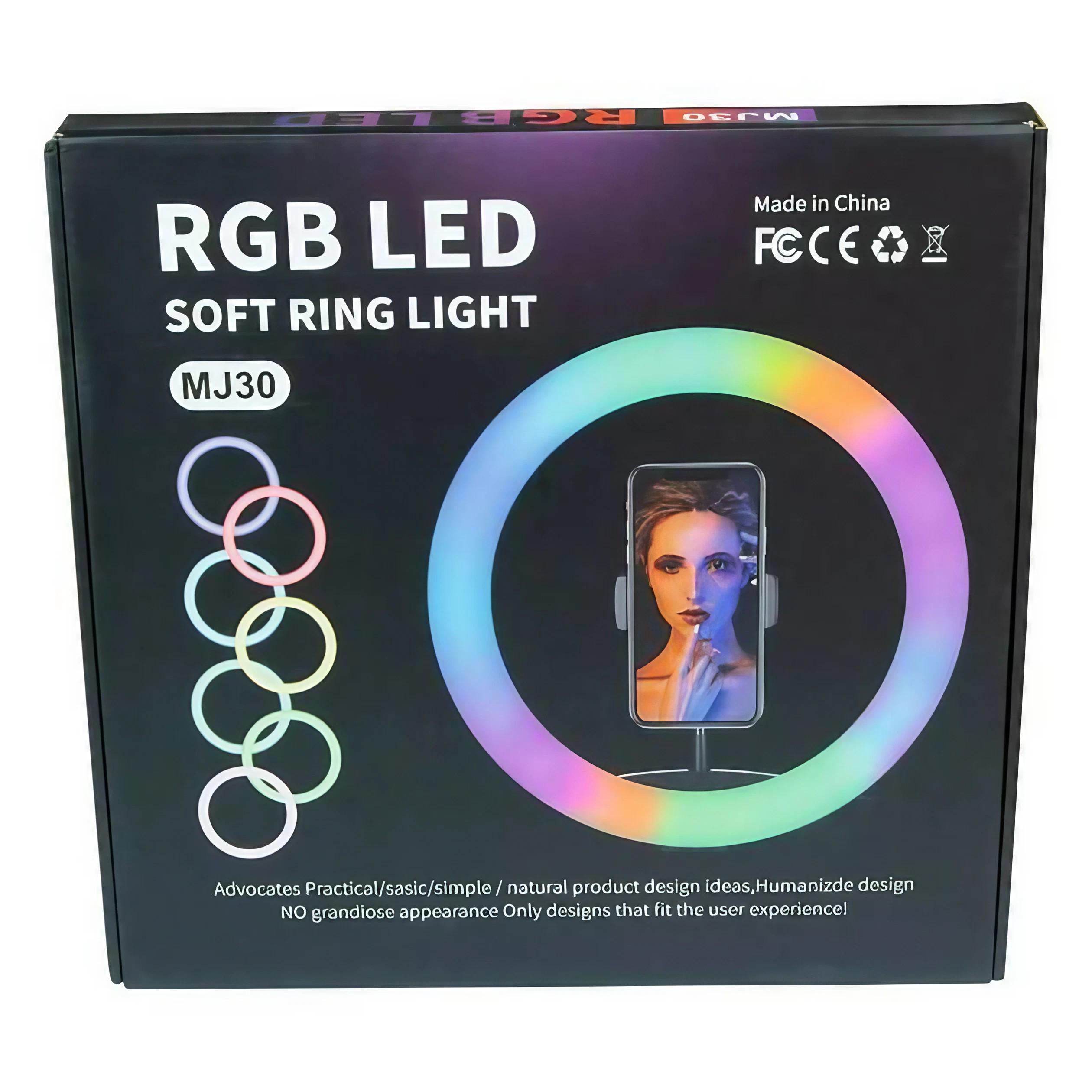 Кольцевая лампа светодиодная 3D RGB двухсторонняя 30 см (jmx26043) - фото 8