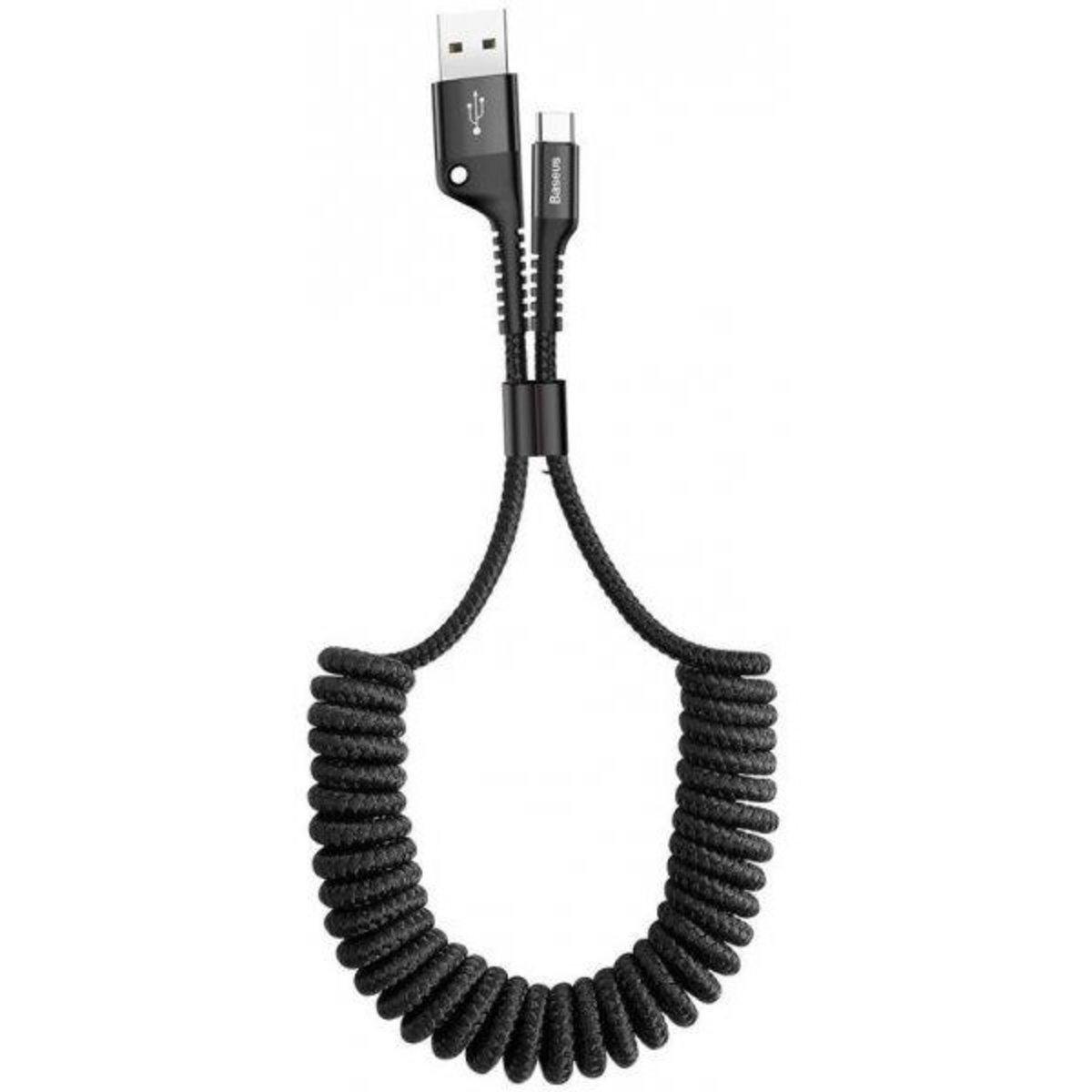 Кабель BASEUS Fish eye Spring Data Cable For Type-C 3A 1 м Black (CATSR-01)