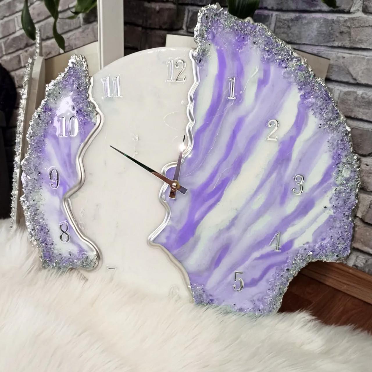 Часы объемные настенные из эпоксидной смолы Лепестки 40 см Часы объемные настенные из эпоксидной смолы Лепестки 40 см