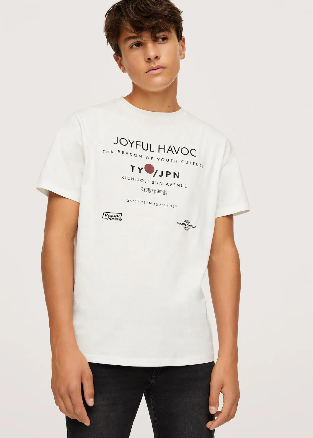 Футболка для мальчика Mango 158-164 см White (17003272)