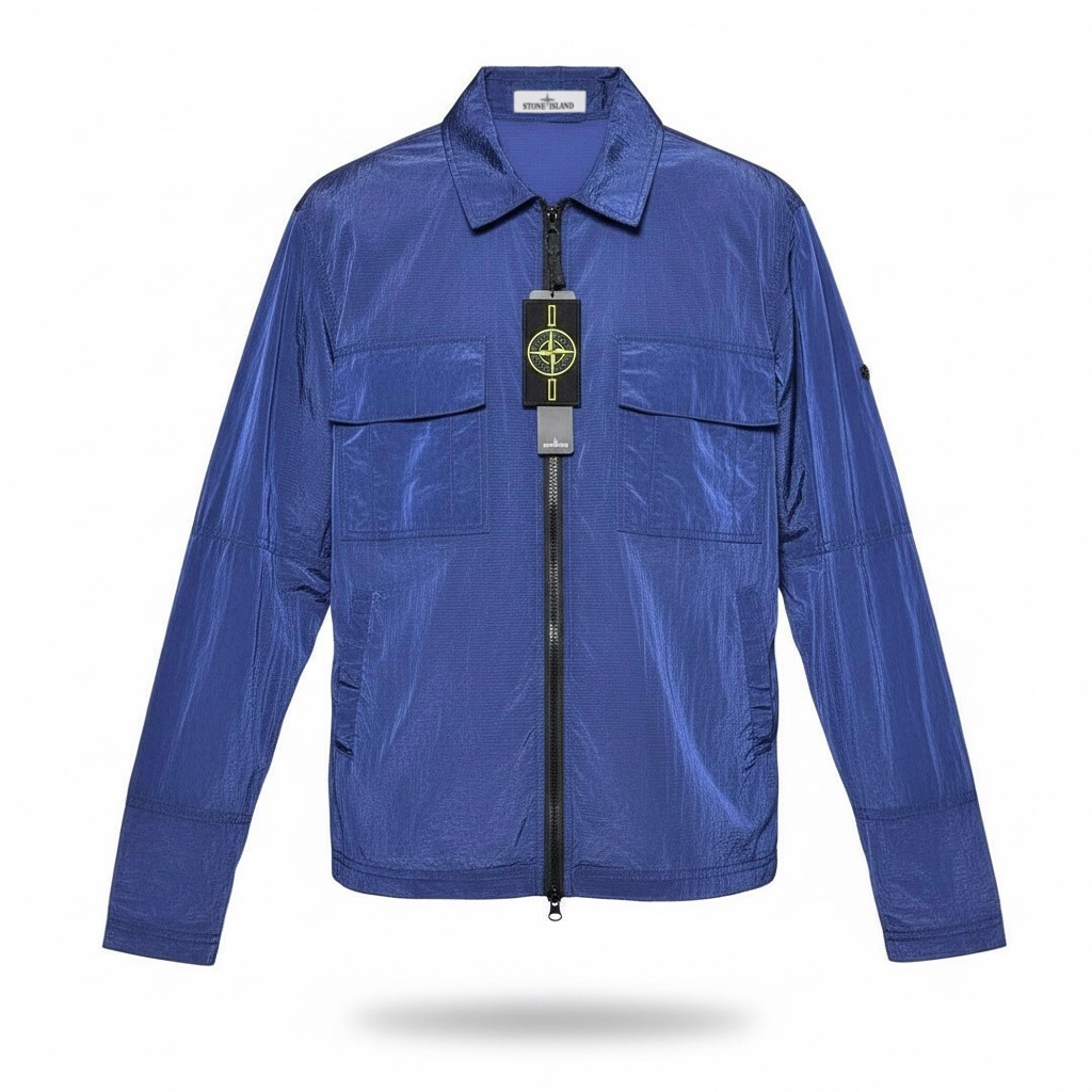 Рубашка мужская в стиле Stone Island Ripstop Jacket M Синий (SI11006.4M) Рубашка мужская в стиле Stone Island Ripstop Jacket M Синий (SI11006.4M)