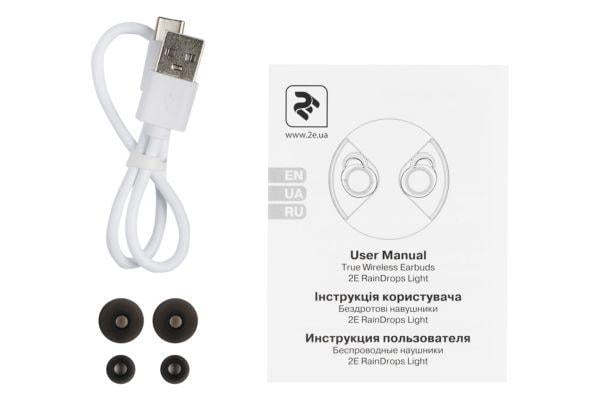 Наушники 2E RainDrops Light True Wireless Waterproof Mic White (2E-EBTWRDLWT) - фото 6