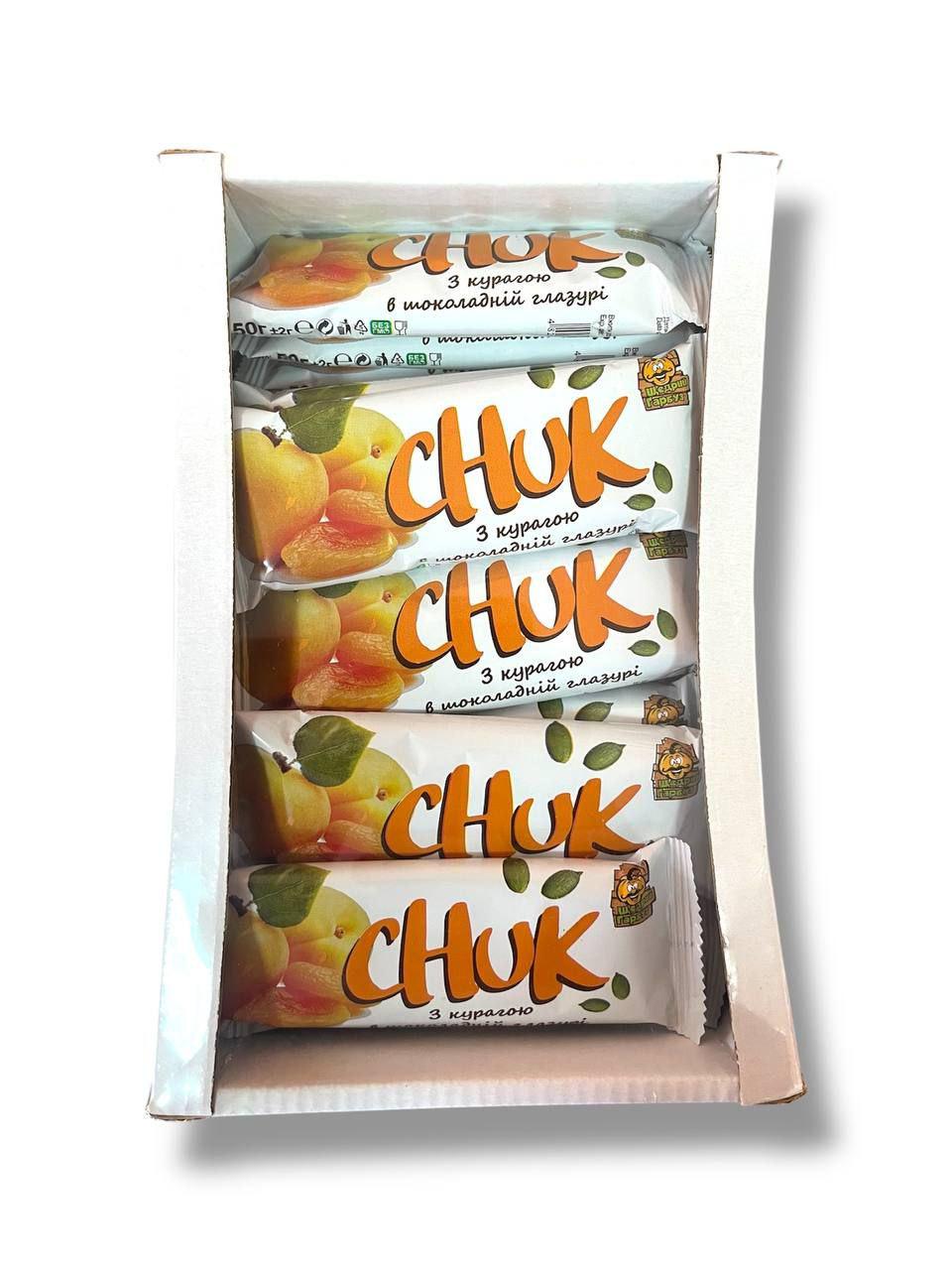 Батончик CHUK с тыквенными семенами и курагой в шоколаде 1 кг (00000006402)