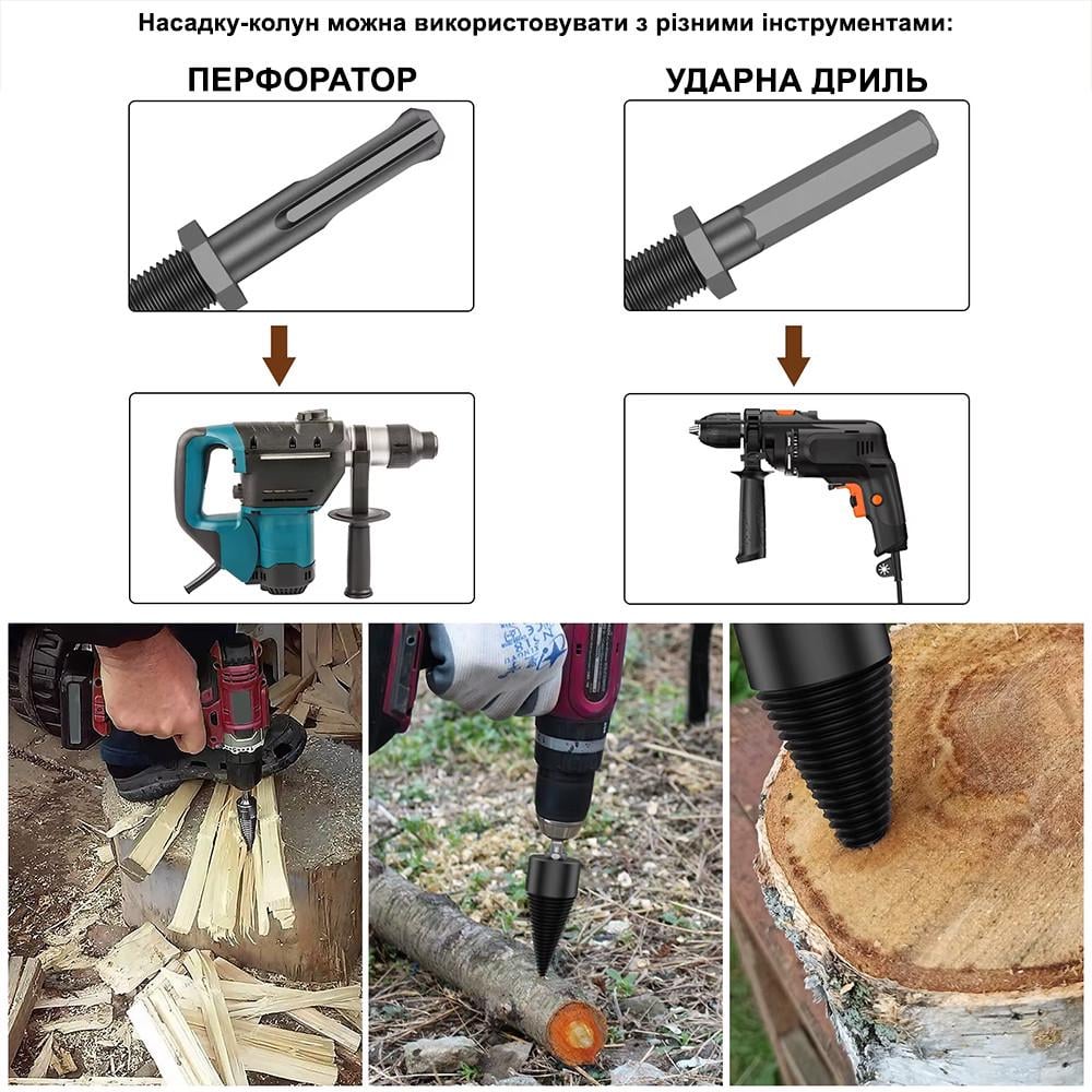 Колун-насадка для перфоратора 30х85 мм (52136) - фото 4