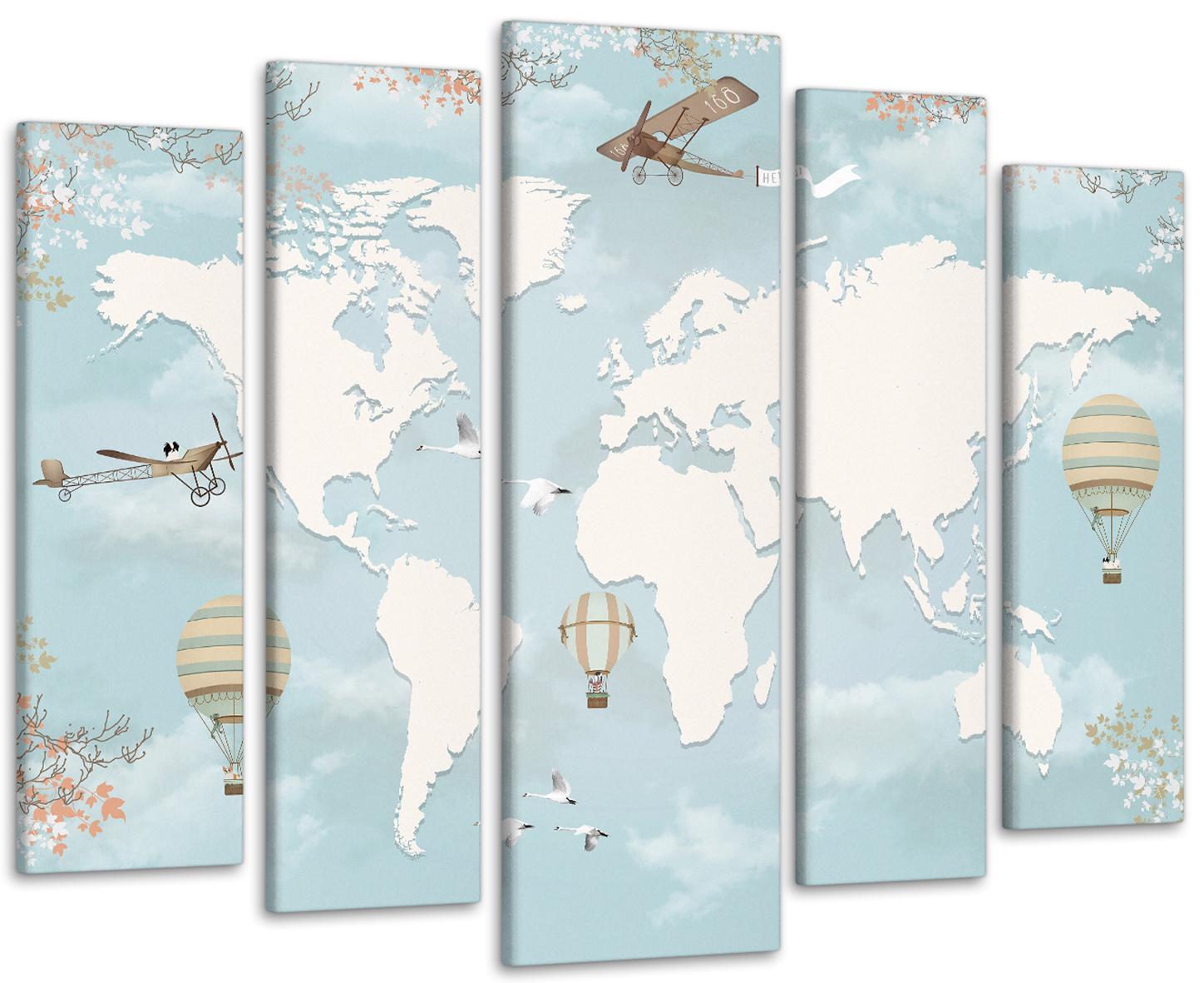 Картина модульна Карта світу 115х170 см (Art-422_5)