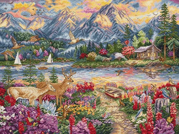 Набір для вишивання хрестиком L9939 Spring Mountain Majesty