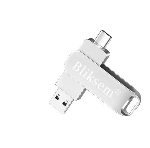 Флеш-память Bliksem OTG 64 ГБ USB 2.0 с металлической скобой USB/Type-C/USB mini (1886340003) - фото 1