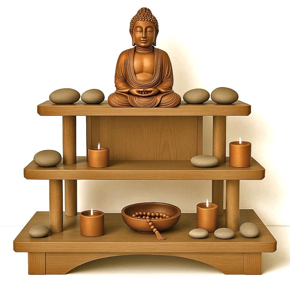 Вівтар для медитації з дерева Кашмілара Сієна (ЛАТ-006005)