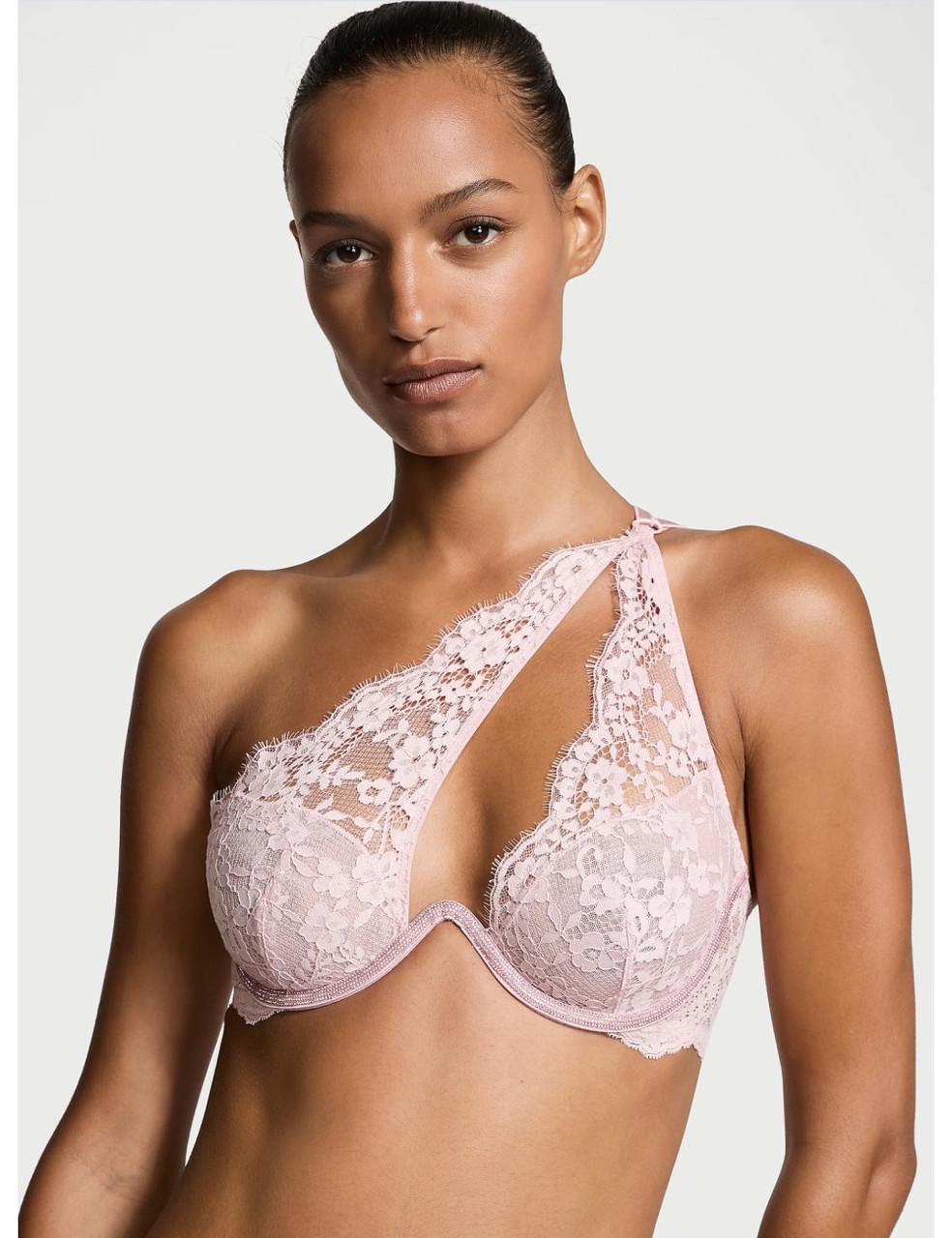Бюстгальтер Victoria's Secret Twinkle Lace One-Shoulder Monowire Bra XS Рожевий (26902853)