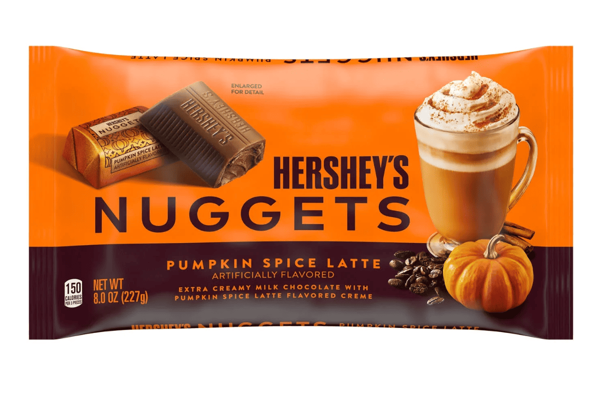 Цукерки шоколадні Hershey's Nuggets Pumpkin Spice Latte Flavored Halloween Candy​​​​​​​ 227 г (2800881302)