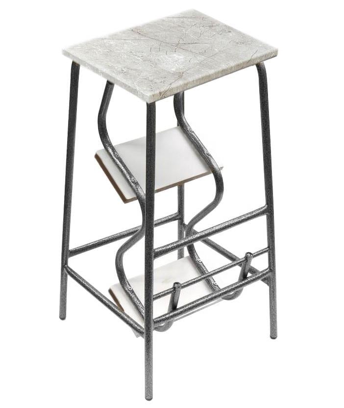 Стул стремянка Наша Ковка 16 мм Мрамор светлый/Графитовый (20981798) - фото 2 Стул стремянка Наша Ковка 16 мм Мрамор светлый/Графитовый (20981798) - фото 2
