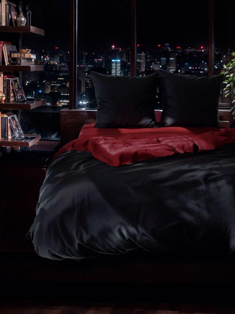 Постільна білизна гіпоалергенна Євро 200х220 наволочка 50х70 2шт Чорно червоний (П4К-Post-ukr-0014-03) - фото 4 Постільна білизна гіпоалергенна Євро 200х220 наволочка 50х70 2шт Чорно червоний (П4К-Post-ukr-0014-03) - фото 4