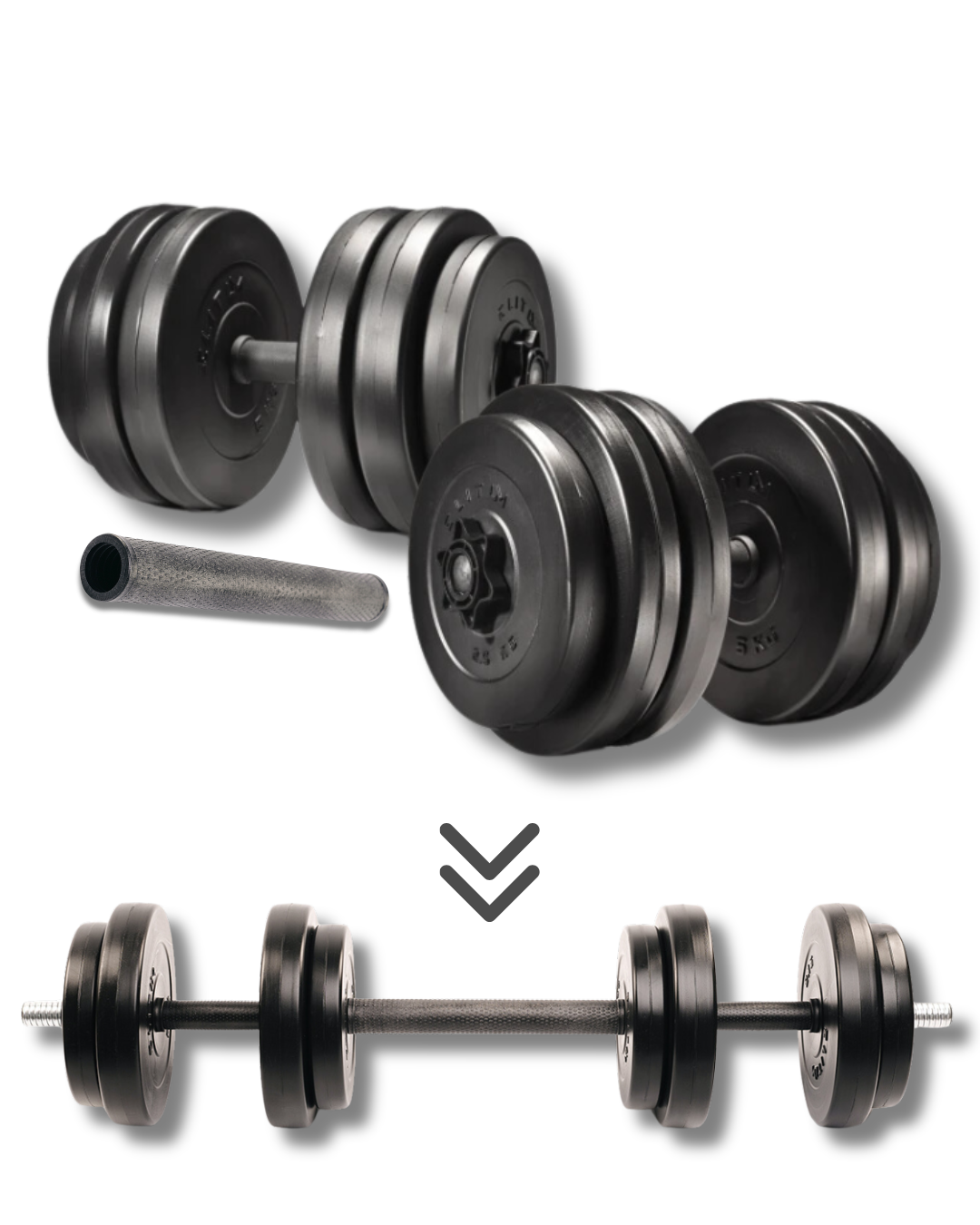 Гантели Elitum 2 шт. 26 кг с удлинителем грифа для штанги (4671)