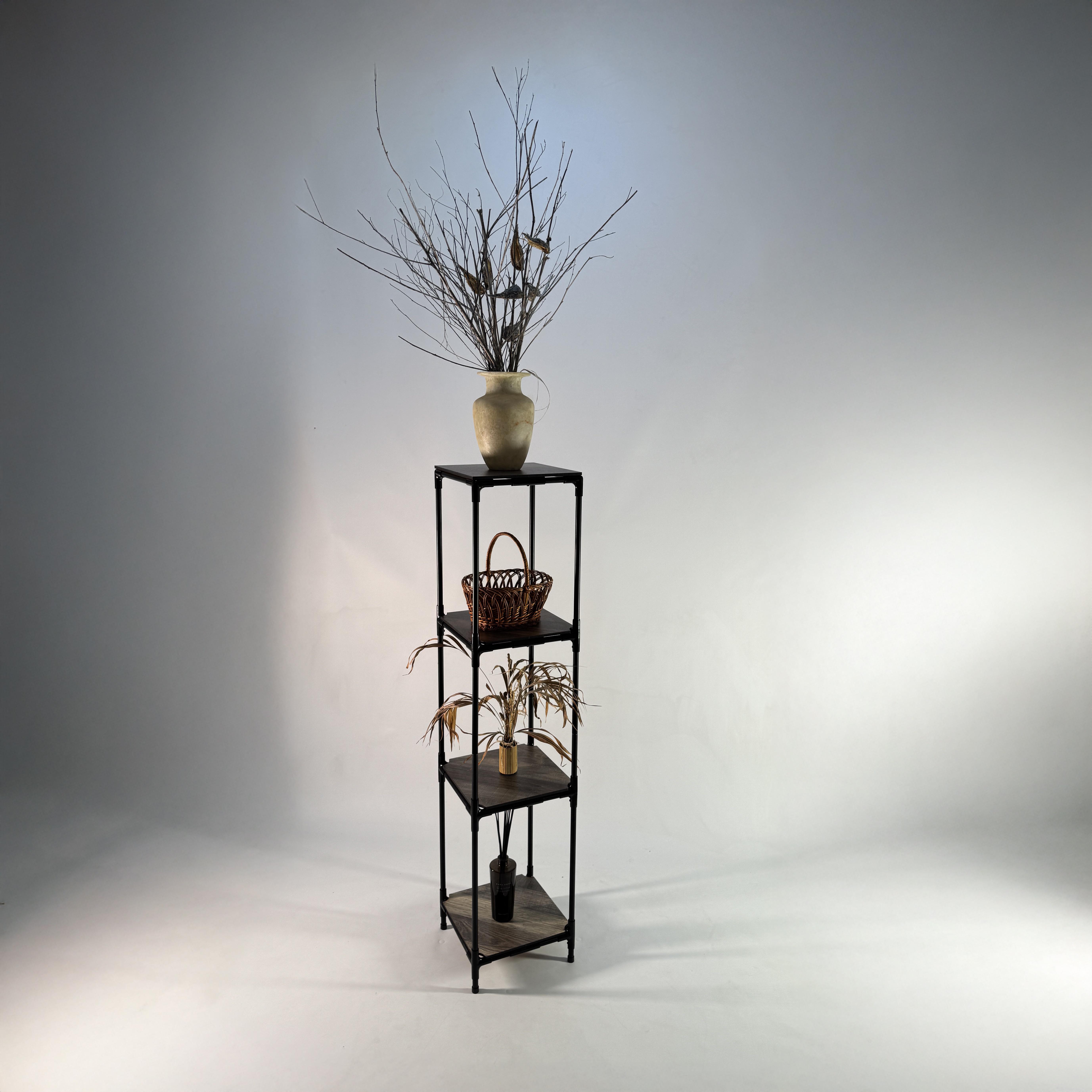 Стелаж для рослин Troya 4х рівневий металевий/МДФ ламіновані полички 1,45 м Чорний (27507107) - фото 7 Стелаж для рослин Troya 4х рівневий металевий/МДФ ламіновані полички 1,45 м Чорний (27507107) - фото 7