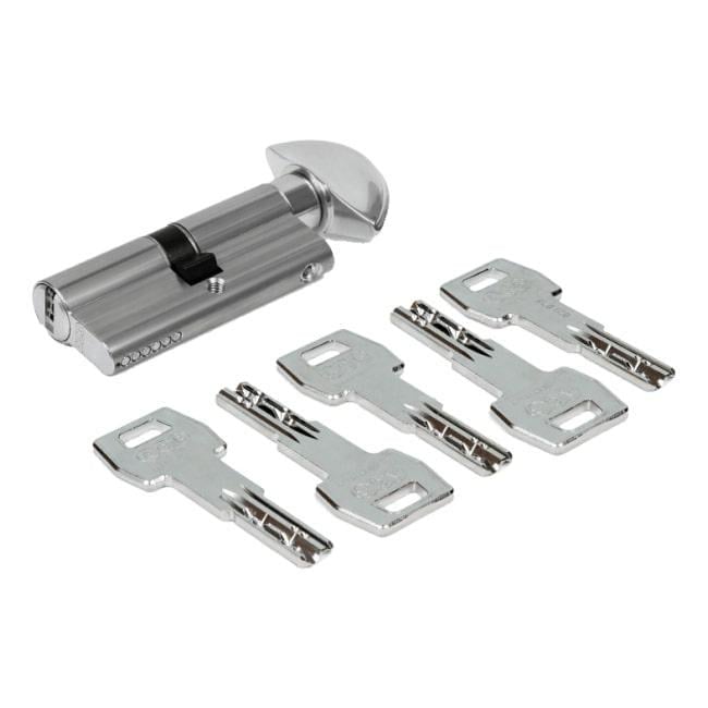 Цилиндр AGB SCUDO 5000 PS 70 мм 30/40Т ключ/тумблер Матовый хром (CА20.34.35.25)