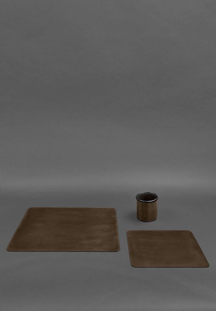 Набор для рабочего стола из натуральной кожи 1.0 Crazy Horse Темно-коричневый (A-027510) - фото 5